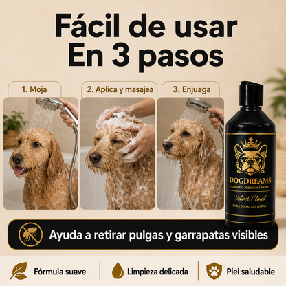 Shampoo DOGDREAMS – Reduce la Picazón y Combate Pulgas y Garrapatas