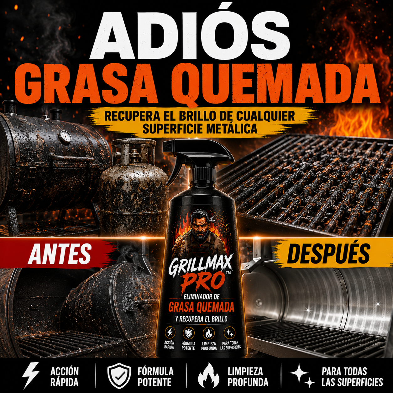 GRILLMAX PRO™ – Elimina la Grasa Quemada y Recupera el Brillo