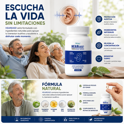 HearEase™ – Bienestar Auditivo Natural en Cápsulas