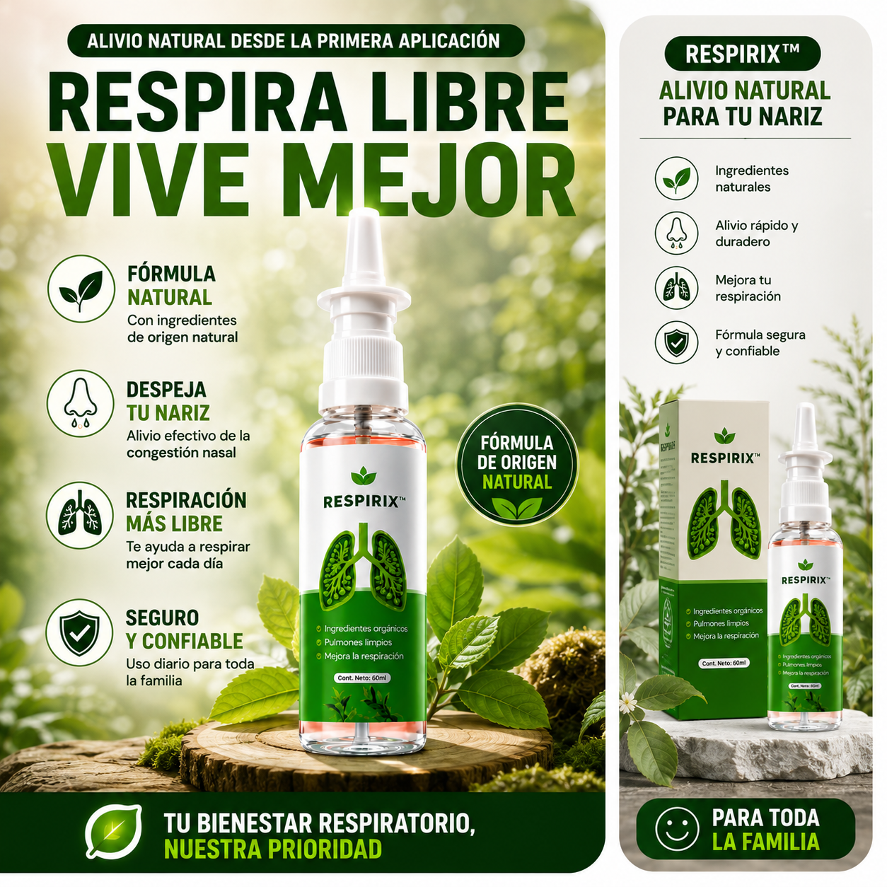 Respirix™ Herbal Spray – Respiración Fresca y Vías Nasales Despejadas