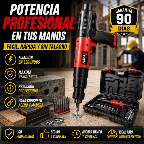 FIXORA™ – Pistola Fijadora para Concreto sin Taladro