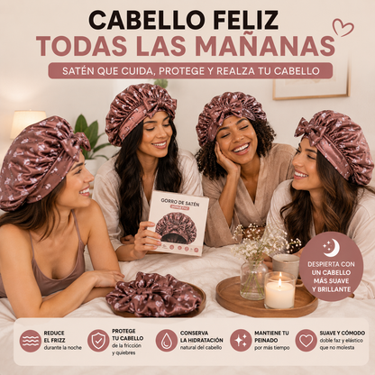 Gorro de Satén para Dormir – Reduce el Frizz y Protege tu Cabello