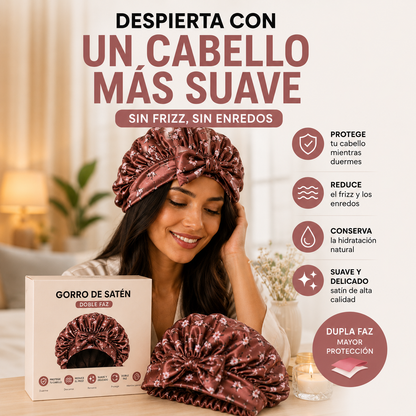 Gorro de Satén para Dormir – Reduce el Frizz y Protege tu Cabello