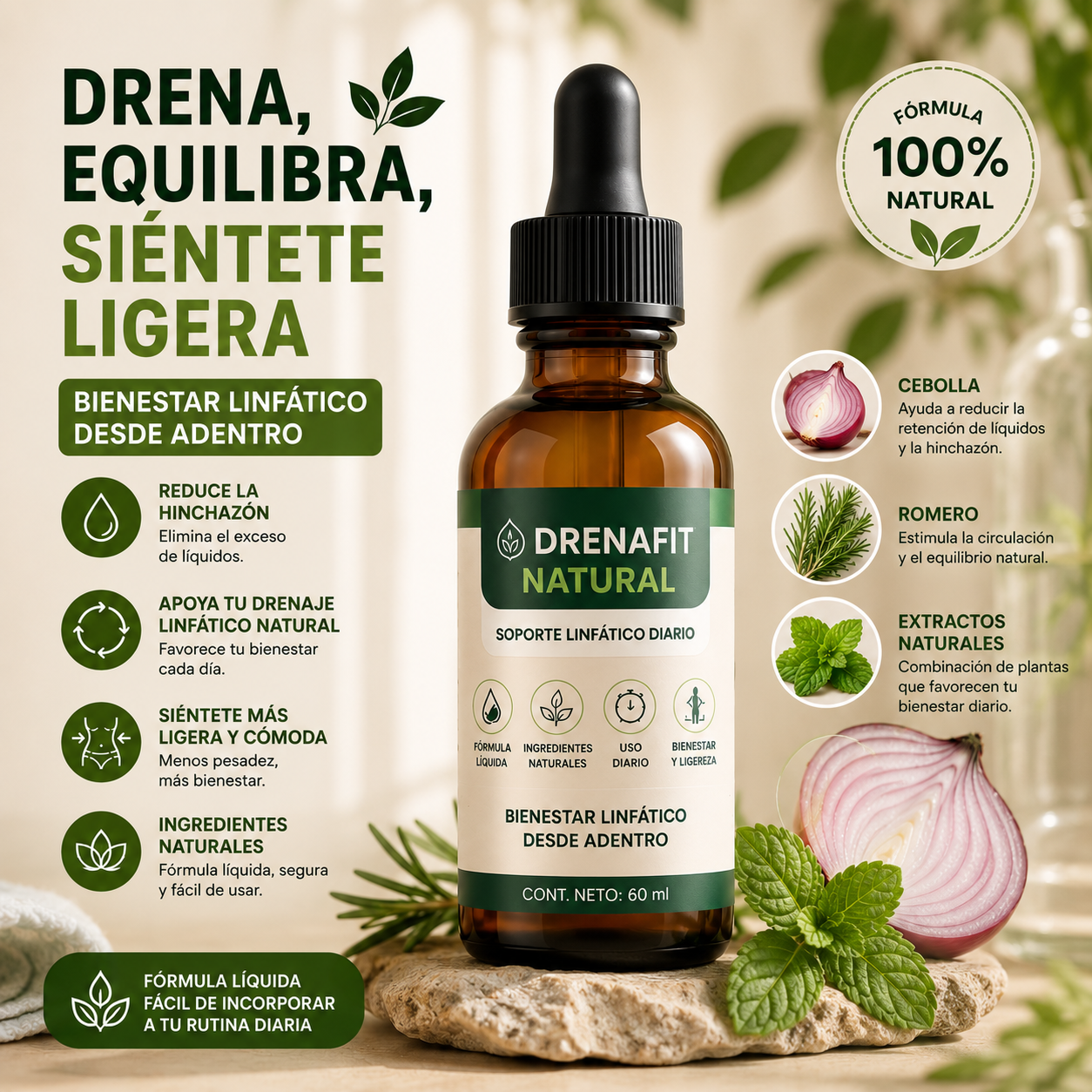 Drenafit Natural – Ayuda a Reducir la Hinchazón y la Pesadez Corporal